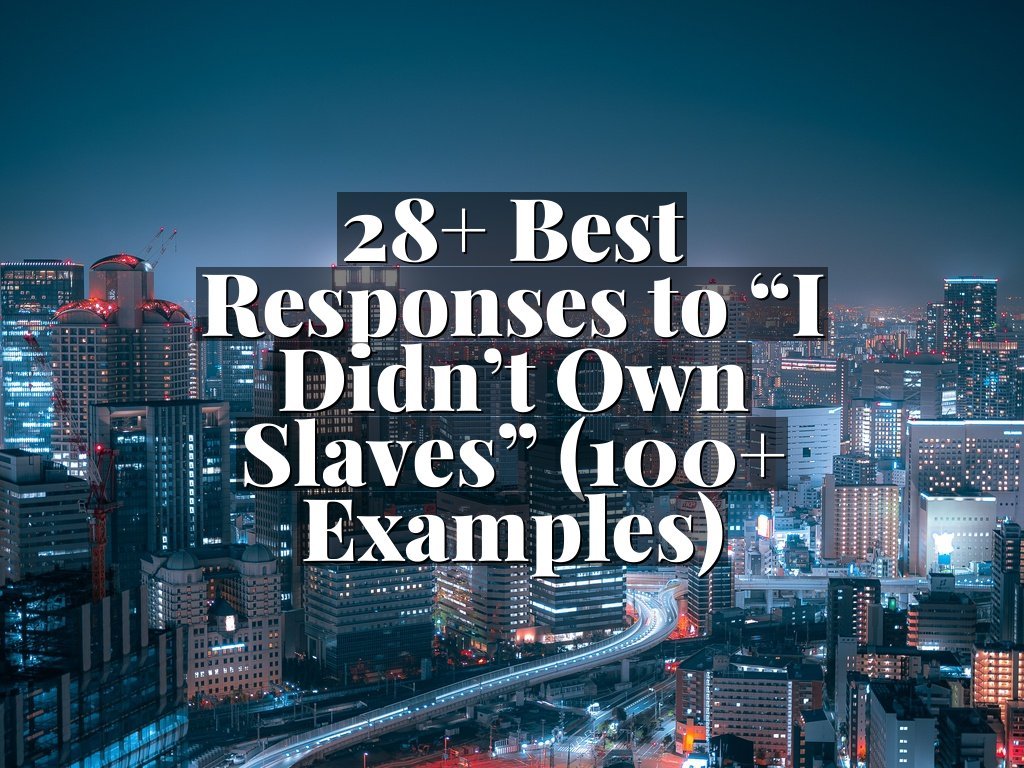 28+ Best Responses to “I Didn’t Own Slaves” (100+ Examples)